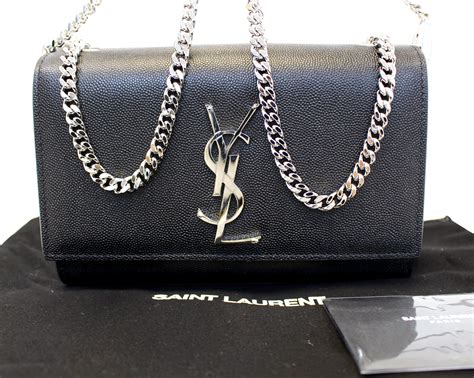 blacl ysl bag|ysl black bag with silver chain.